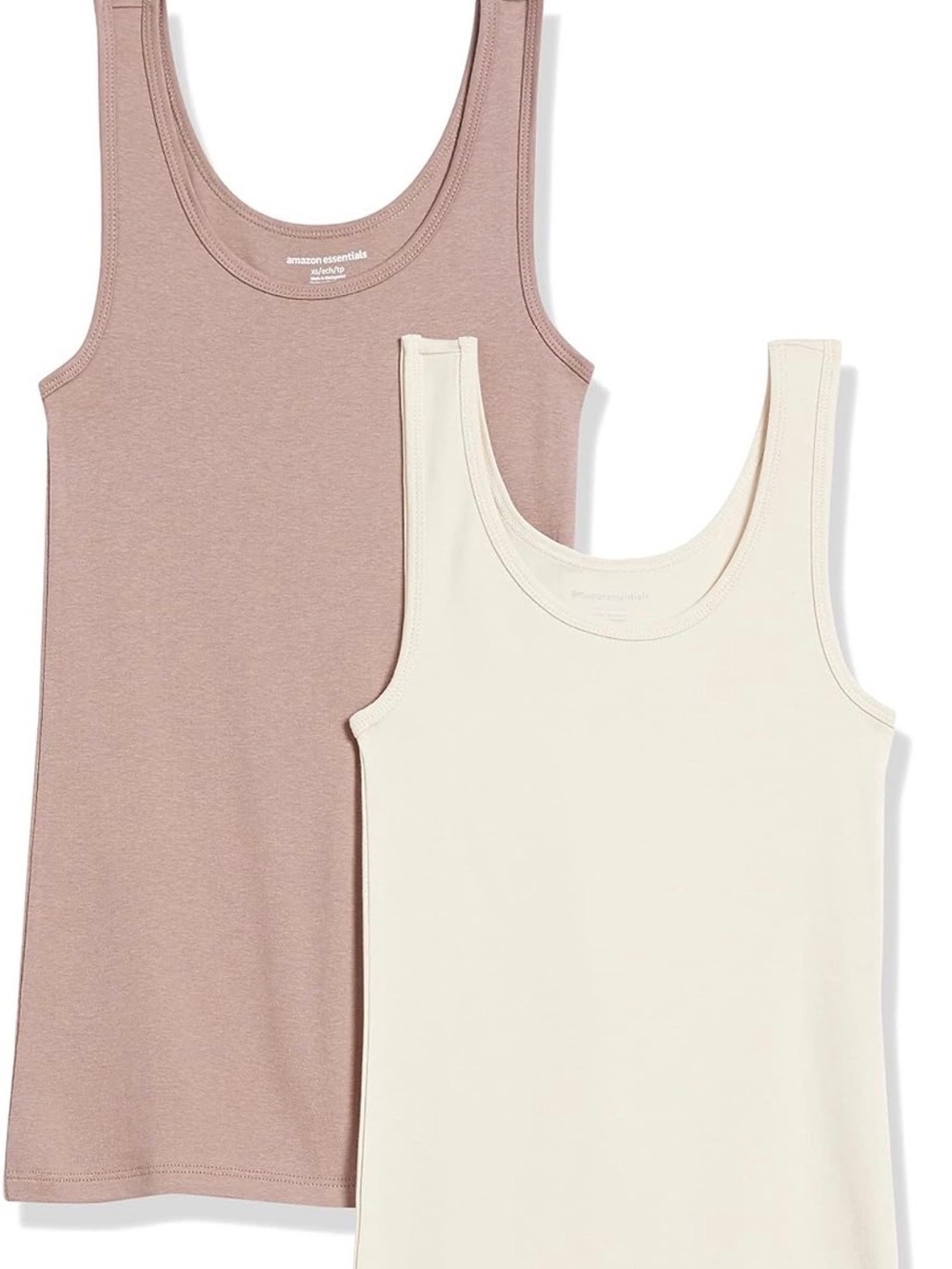 Amazon Essentials Girls Tank Top 2-Pack - Dusty Rose & Cream